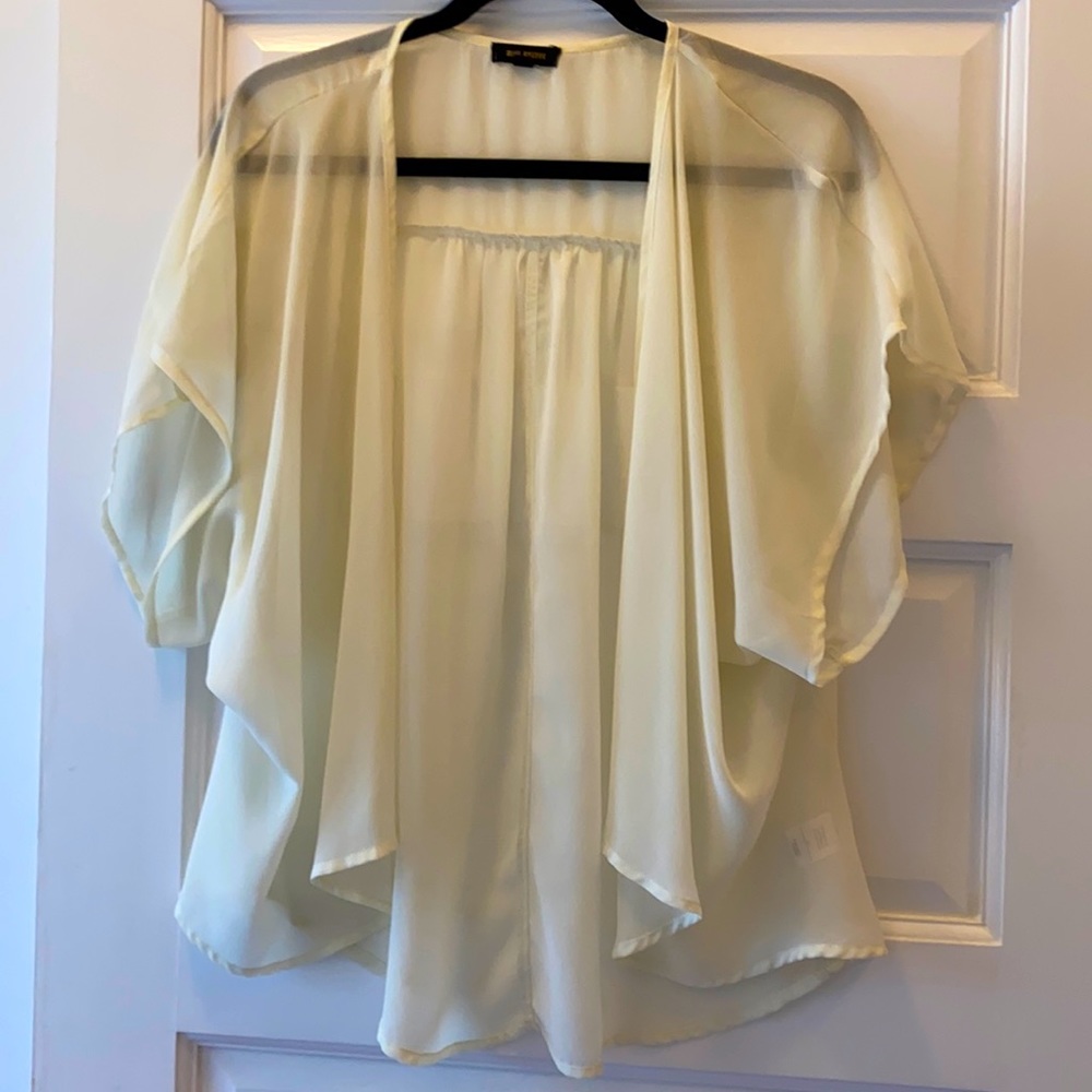 Open ivory polyester blouse